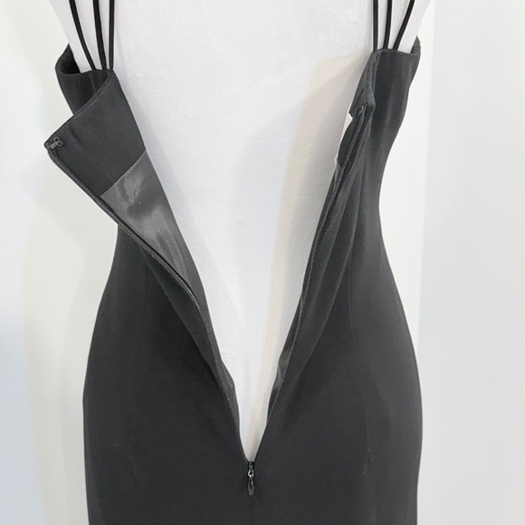 Evan-Picone Vintage Strappy Black Evening Dress Size 4 - Picture 6 of 15